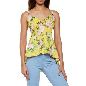 RAINBOW SHOPS NWT S TIE FRONT HIGH LOW TOP